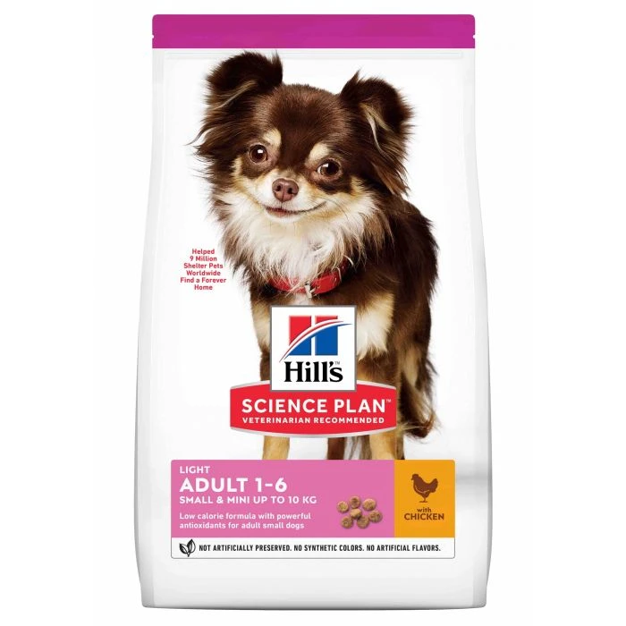 Hill's Science Plan Adult Light Small & Mini Croquettes Pour Petit Chien Au Poulet 3 Hill's Science Plan Adult Light Small & Mini Croquettes Pour Petit Chien Au Poulet