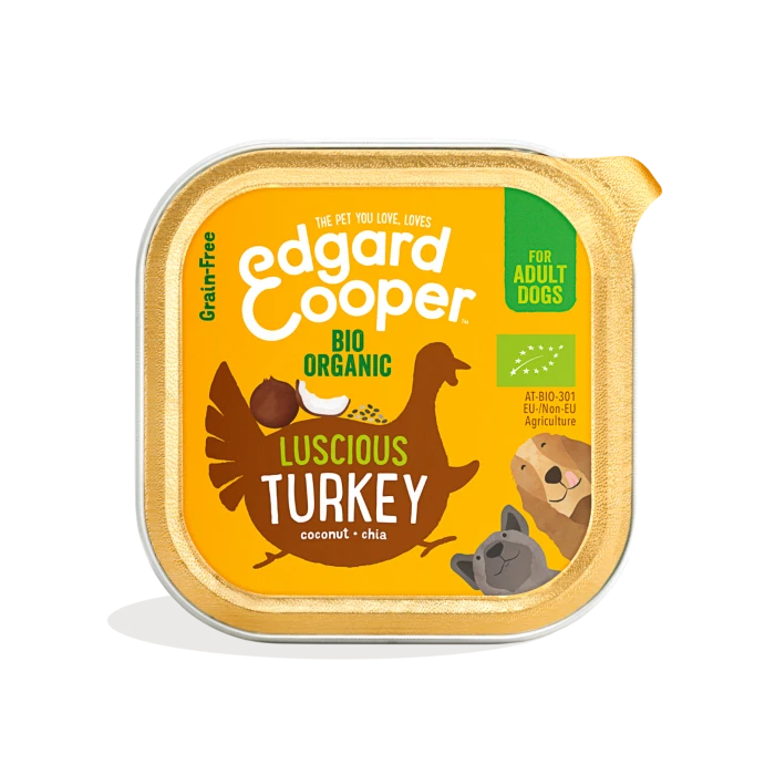 Edgard & Cooper Edgard&Cooper Barquettes BIO Pour Chien à La Dinde - 17x100g 3 Edgard & Cooper Edgard&Cooper Barquettes BIO Pour Chien à La Dinde - 17x100g