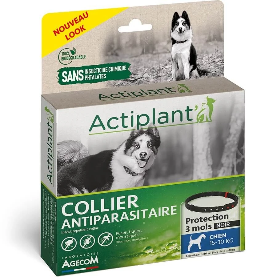 Actiplant Collier Antiparasitaire Noir Chien 15-30 Kg 3 Actiplant Collier Antiparasitaire Noir Chien 15-30 Kg